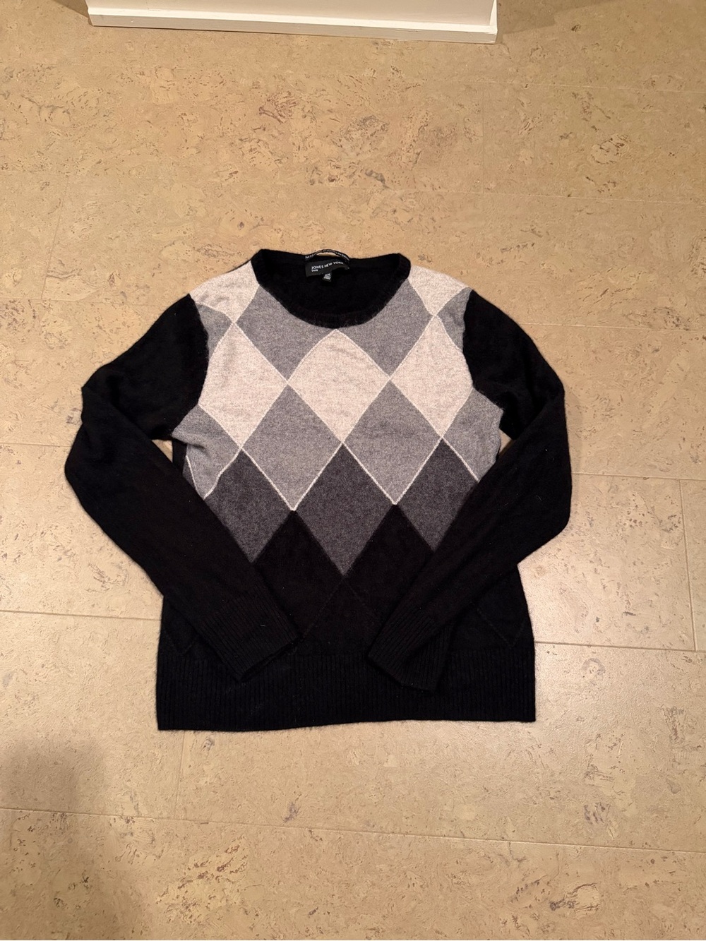 Cashmere Crewneck Sweater - Black and Gray